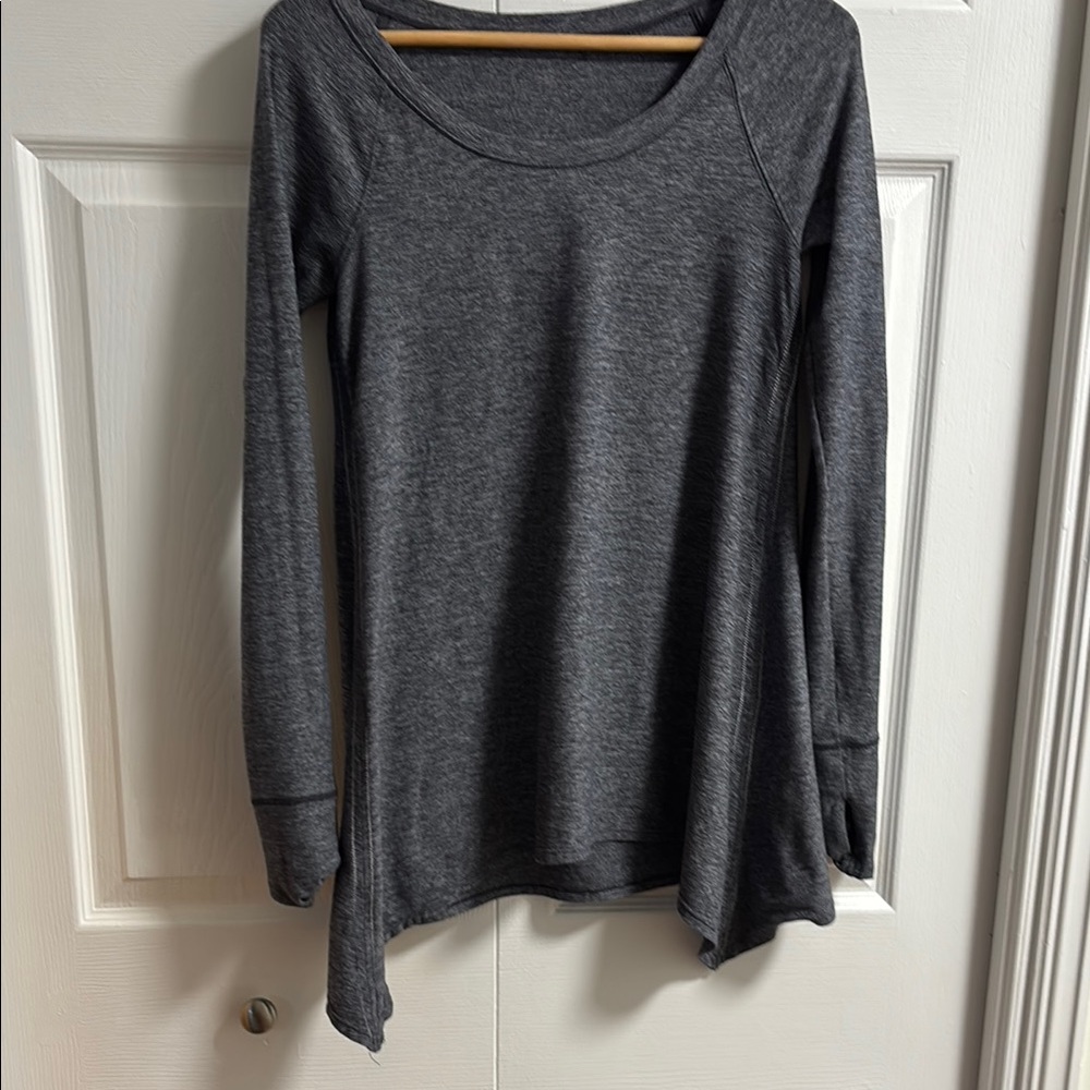 Lululemon Rehearsal Heather Gray Asymmetrical Long Sleeve Tunic